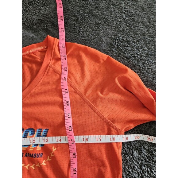 Under Armour Heat Gear Fitted Shirt Orange M - Picture 8 of 8